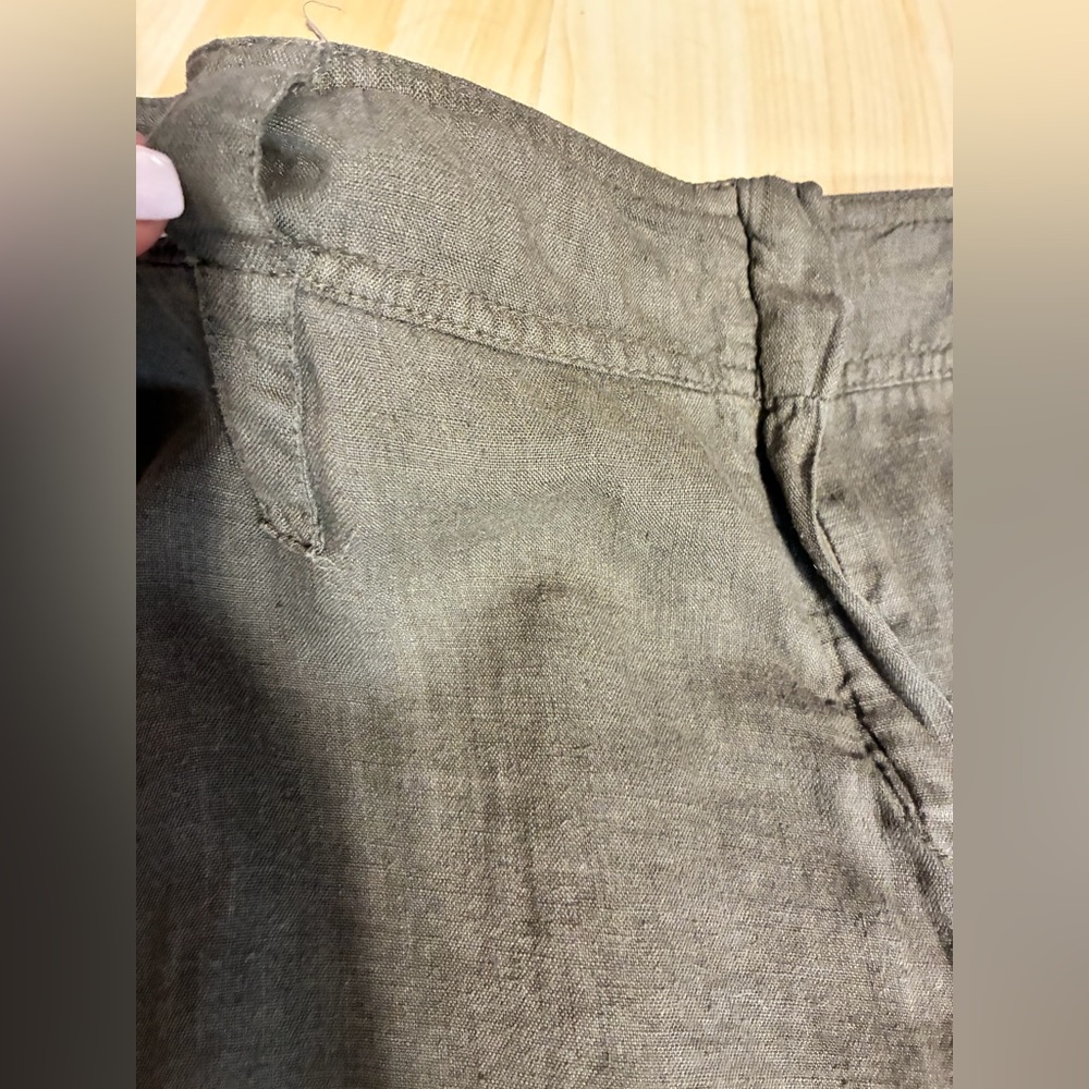 Vintage linen Made in Italy Cotton Utility Cargo Maxi Skirt Olive Green - Picture 13 of 15